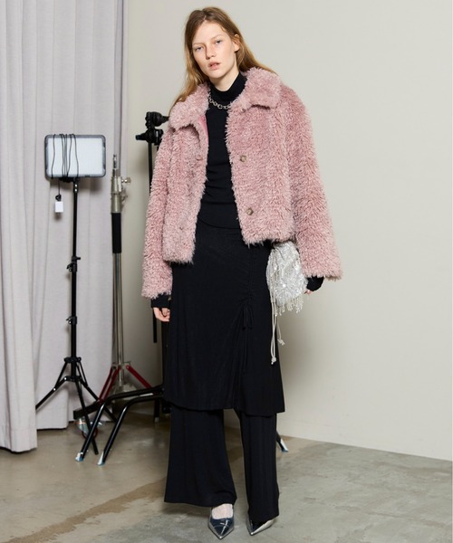 2025WINTER PRE-ORDER】Pink Faux Fur Coat / ピンクフェイク