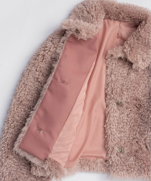 メロディバスケット　サンプルピンク コートファー付き　クリーニング済み メロディバスケット サンプルピンク コートファー付き