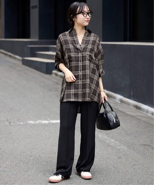 2024 スローブイエナ ビエラチェック ルーズ シャツ ブラック 2024 スローブイエナ ビエラチェック ルーズ シャツ ブラック