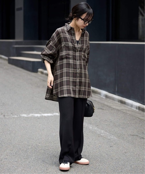 SLOBE IENA(スローブイエナ)の「《WEB・一部店舗限定/追加2》ビエラチェックルーズシャツ(シャツ/ブラウス・レディース・ブラウン/ブルー・FREE)」の17枚目の写真