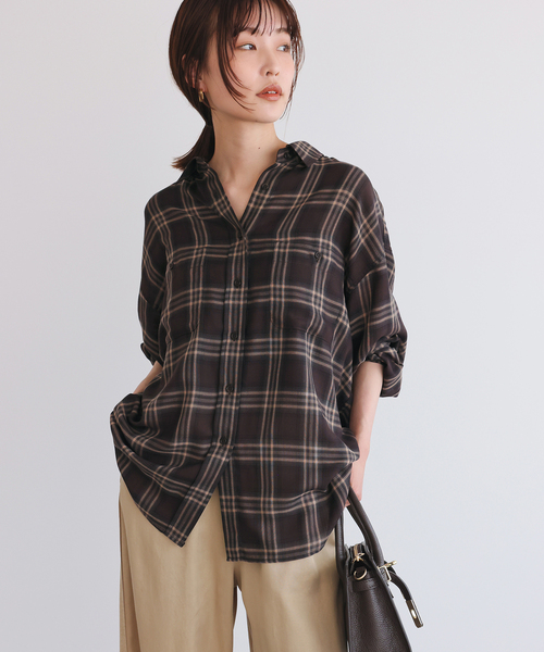 WEB・一部店舗限定/追加2》ビエラチェックルーズシャツ（シャツ
