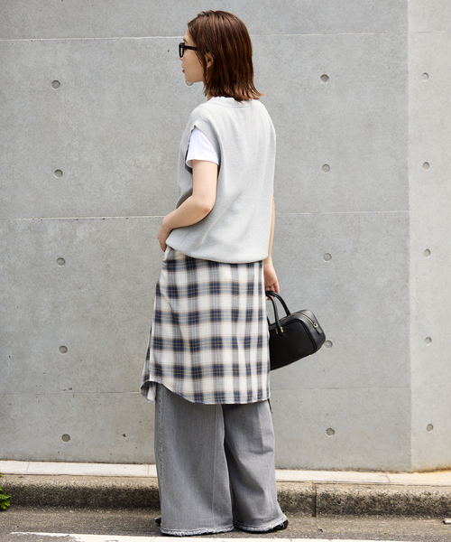 SLOBE IENA(スローブイエナ)の「《WEB・一部店舗限定/追加2》ビエラチェックルーズシャツ(シャツ/ブラウス・レディース・ブラウン/ブルー・FREE)」の3枚目の写真