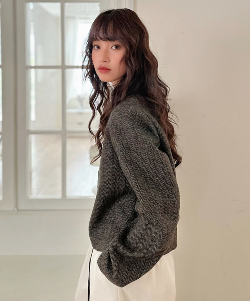 セール】【Good Riddance】コーデュロイ襟 ツイード ブルゾン