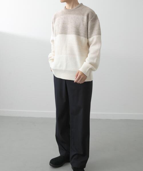 ITEMS URBANRESEARCH(アイテムズ アーバンリサーチ)の「リサイクルヤーン グラデーションニット(ニット/セーター・メンズ・グレー/ブラック/ベージュ・MEDIUM/LARGE)」の12枚目の写真