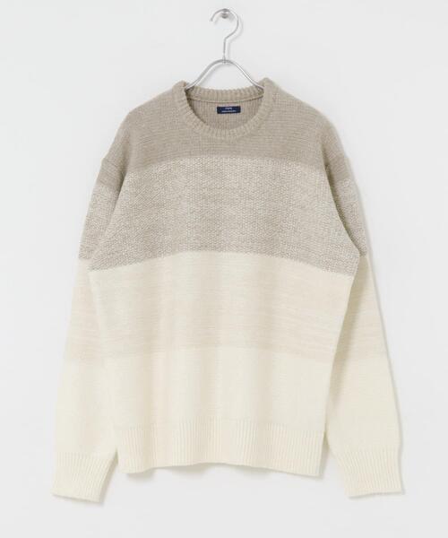 ITEMS URBANRESEARCH(アイテムズ アーバンリサーチ)の「リサイクルヤーン グラデーションニット(ニット/セーター・メンズ・グレー/ブラック/ベージュ・MEDIUM/LARGE)」の13枚目の写真
