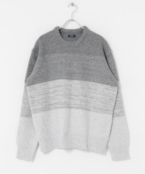 ITEMS URBANRESEARCH(アイテムズ アーバンリサーチ)の「リサイクルヤーン グラデーションニット(ニット/セーター・メンズ・グレー/ブラック/ベージュ・MEDIUM/LARGE)」の15枚目の写真