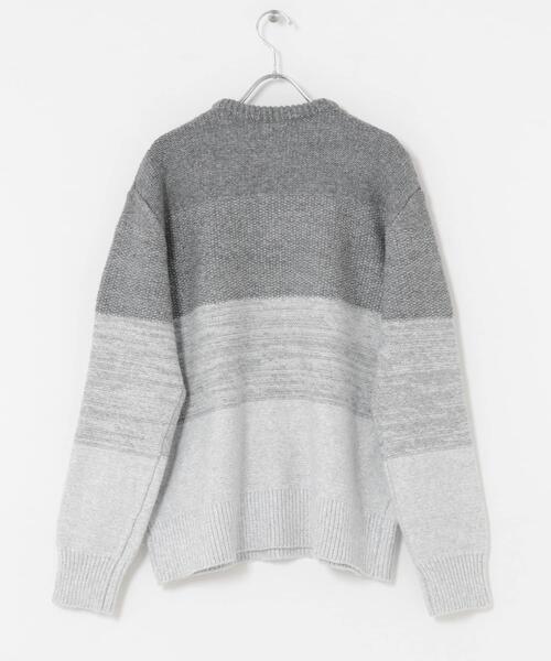 ITEMS URBANRESEARCH(アイテムズ アーバンリサーチ)の「リサイクルヤーン グラデーションニット(ニット/セーター・メンズ・グレー/ブラック/ベージュ・MEDIUM/LARGE)」の18枚目の写真