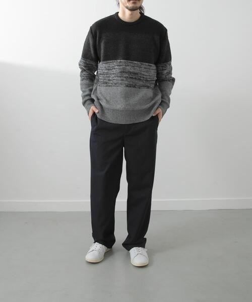 ITEMS URBANRESEARCH(アイテムズ アーバンリサーチ)の「リサイクルヤーン グラデーションニット(ニット/セーター・メンズ・グレー/ブラック/ベージュ・MEDIUM/LARGE)」の6枚目の写真