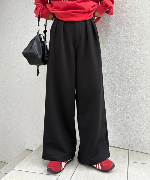 CIAOPANIC TYPY(チャオパニックティピー)の「【UNISEX】スラックス見え/あったかワイドスウェットパンツ(その他パンツ・レディース・ブラック/グレー/ブラウン・MEDIUM/LARGE)」の5枚目の写真