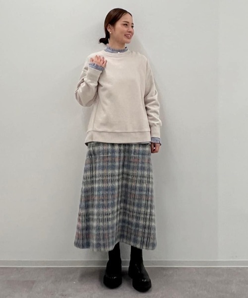 human woman(ヒューマンウーマン)の「◆シャギーチェックベイカーAラインスカート(スカート・レディース・ブルー系その他3・MEDIUM)」の15枚目の写真