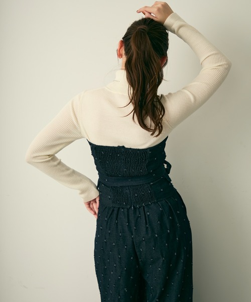 Lunea（ルネア）の「ドットデザインセットアップ（セットアップ・レディース・ネイビー/ブラウン・L/M）」の4枚目の写真