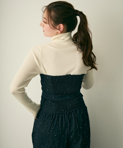 Lunea（ルネア）の「ドットデザインセットアップ（セットアップ・レディース・ネイビー/ブラウン・L/M）」の5枚目の写真