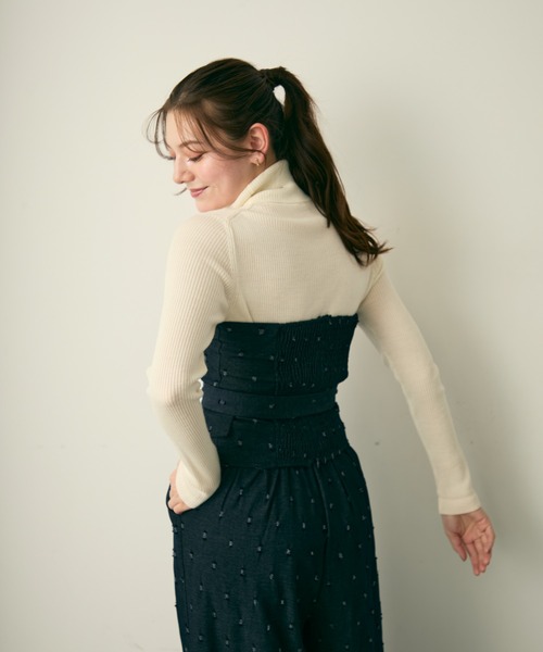 Lunea（ルネア）の「ドットデザインセットアップ（セットアップ・レディース・ネイビー/ブラウン・L/M）」の6枚目の写真