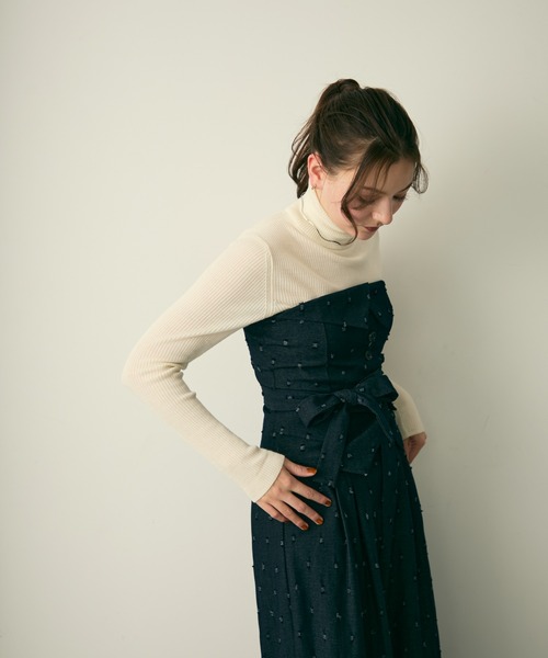 Lunea（ルネア）の「ドットデザインセットアップ（セットアップ・レディース・ネイビー/ブラウン・L/M）」の9枚目の写真