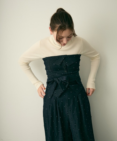 Lunea（ルネア）の「ドットデザインセットアップ（セットアップ・レディース・ネイビー/ブラウン・L/M）」の10枚目の写真