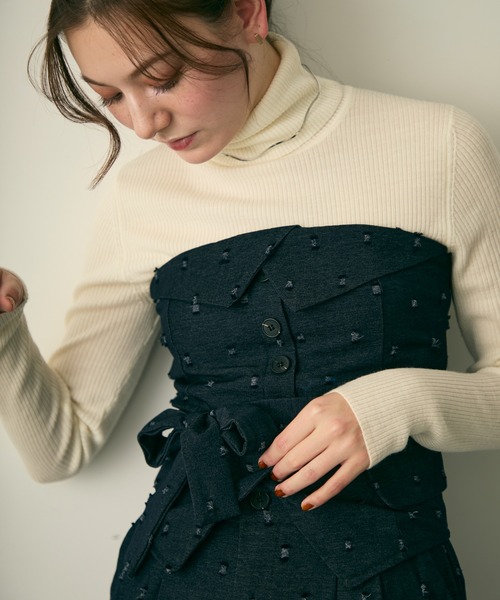 Lunea（ルネア）の「ドットデザインセットアップ（セットアップ・レディース・ネイビー/ブラウン・L/M）」の12枚目の写真