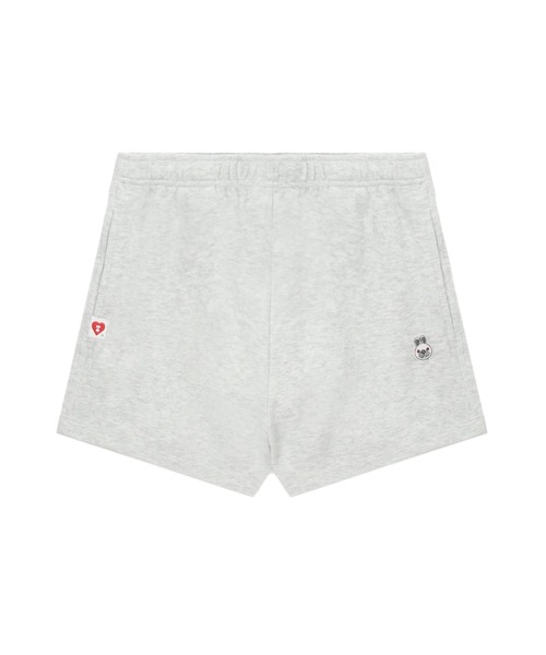 APEE BY A BATHING APE(エイピーバイアベイシングエイプ)の「BABY DOPPY BADGE SWEAT SHORTS(スウェットパンツ・レディース・グレー/ブラック・SMALL/X-SMALL)」の2枚目の写真