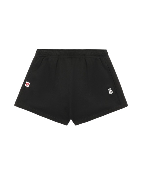 APEE BY A BATHING APE(エイピーバイアベイシングエイプ)の「BABY DOPPY BADGE SWEAT SHORTS(スウェットパンツ・レディース・グレー/ブラック・SMALL/X-SMALL)」の1枚目の写真