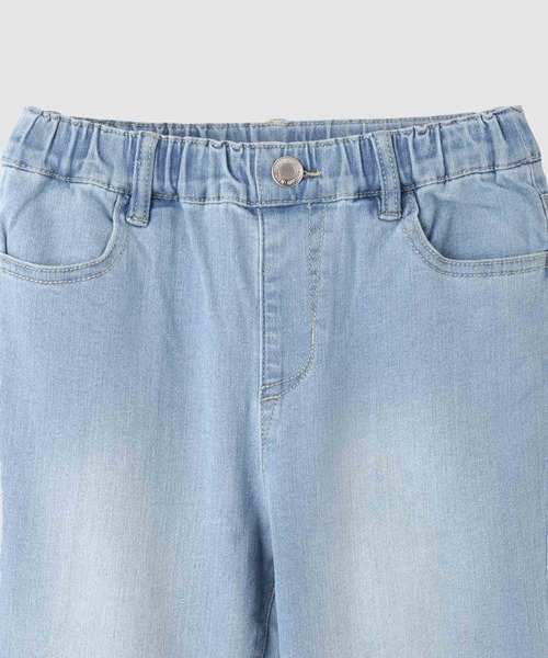 NAVY（ネイビー）の「NAVY のびるモン デニムストレッチフレアギャザーパンツ（デニムパンツ・キッズ・ブラック/ブルー系・120/160/150/140/130）」の4枚目の写真