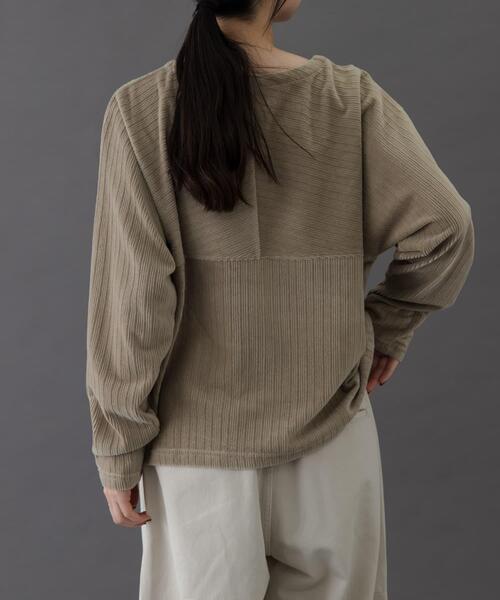 FORK&SPOON（フォークアンドスプーン）の「FORK&SPOON　ストライプモールボートネックプルオーバー（Tシャツ/カットソー・レディース・ベージュ/ネイビー/アイボリー・1）」の6枚目の写真