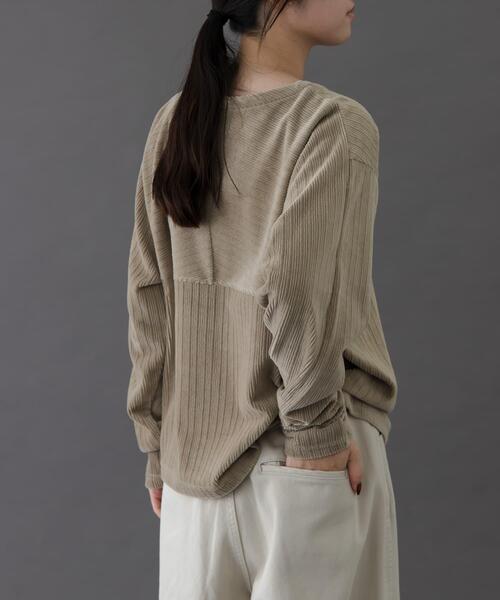 FORK&SPOON（フォークアンドスプーン）の「FORK&SPOON　ストライプモールボートネックプルオーバー（Tシャツ/カットソー・レディース・ベージュ/ネイビー/アイボリー・1）」の7枚目の写真