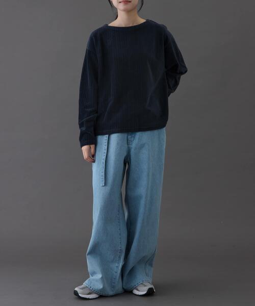 FORK&SPOON（フォークアンドスプーン）の「FORK&SPOON　ストライプモールボートネックプルオーバー（Tシャツ/カットソー・レディース・ベージュ/ネイビー/アイボリー・1）」の17枚目の写真