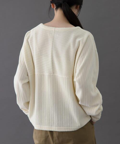 FORK&SPOON（フォークアンドスプーン）の「FORK&SPOON　ストライプモールボートネックプルオーバー（Tシャツ/カットソー・レディース・ベージュ/ネイビー/アイボリー・1）」の14枚目の写真