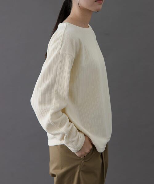 FORK&SPOON（フォークアンドスプーン）の「FORK&SPOON　ストライプモールボートネックプルオーバー（Tシャツ/カットソー・レディース・ベージュ/ネイビー/アイボリー・1）」の15枚目の写真