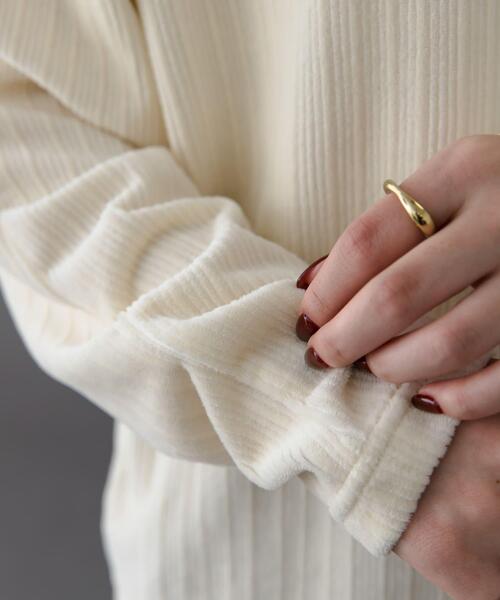 FORK&SPOON（フォークアンドスプーン）の「FORK&SPOON　ストライプモールボートネックプルオーバー（Tシャツ/カットソー・レディース・ベージュ/ネイビー/アイボリー・1）」の10枚目の写真