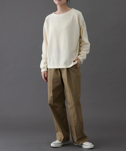 FORK&SPOON（フォークアンドスプーン）の「FORK&SPOON　ストライプモールボートネックプルオーバー（Tシャツ/カットソー・レディース・ベージュ/ネイビー/アイボリー・1）」の11枚目の写真