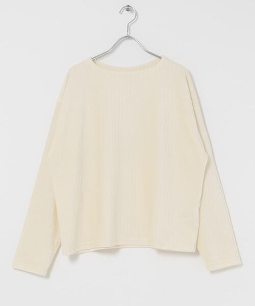 FORK&SPOON（フォークアンドスプーン）の「FORK&SPOON　ストライプモールボートネックプルオーバー（Tシャツ/カットソー・レディース・ベージュ/ネイビー/アイボリー・1）」の4枚目の写真