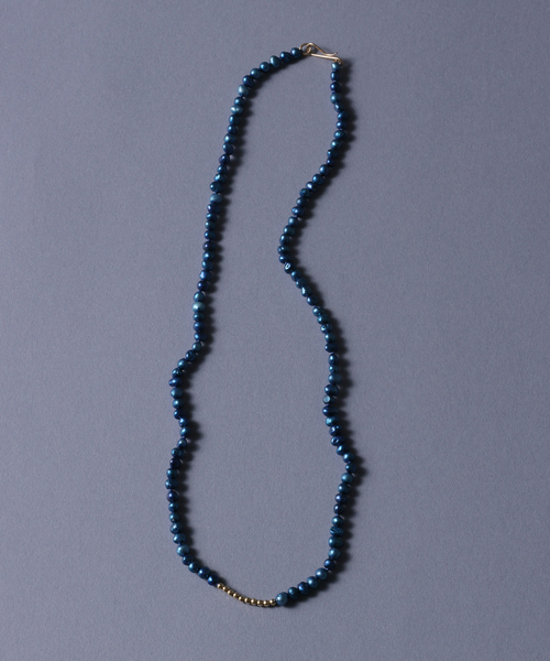 ミラーボール*サザレインディゴパールネックレス K10（ネックレス