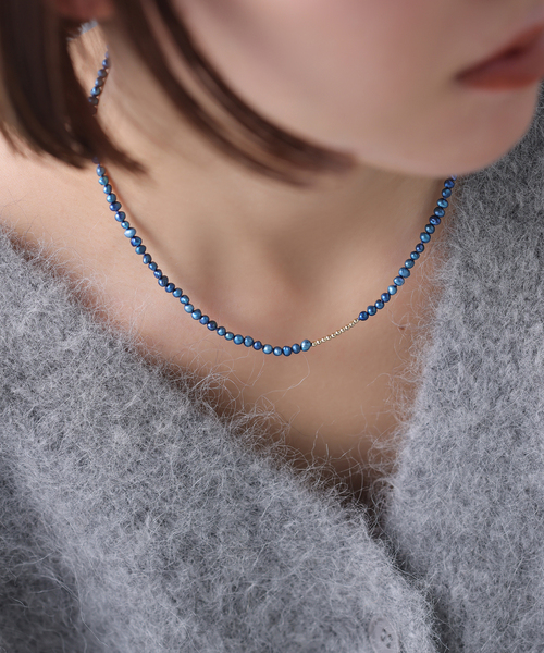 Lilas（リラ）の「ミラーボール*サザレインディゴパールネックレス K10
