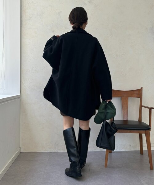 DouDou（ドゥドゥ）の「ダブルフェイスドルマンコート（その他アウター・レディース・キャメル/ブラック/ベージュ・FREE）」の8枚目の写真