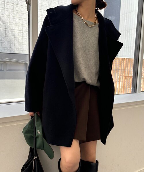 DouDou（ドゥドゥ）の「ダブルフェイスドルマンコート（その他アウター・レディース・キャメル/ブラック/ベージュ・FREE）」の12枚目の写真