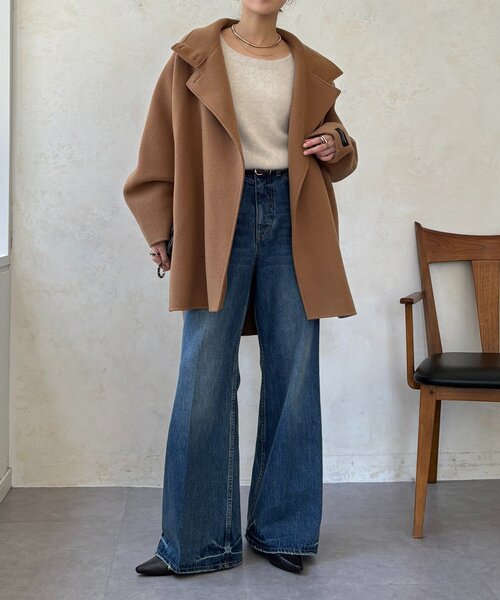 DOUDOU 新品ダブルフェイスドルマンコート　キャメル セール】ダブルフェイスドルマンコート（その他アウター）｜DouDou