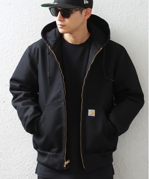 K*H様 Carhartt フード付きジャケット 黒 J130MDI Amazon.co.jp: Carhartt メンズ ビッグ & トール 保温裏地 ダック
