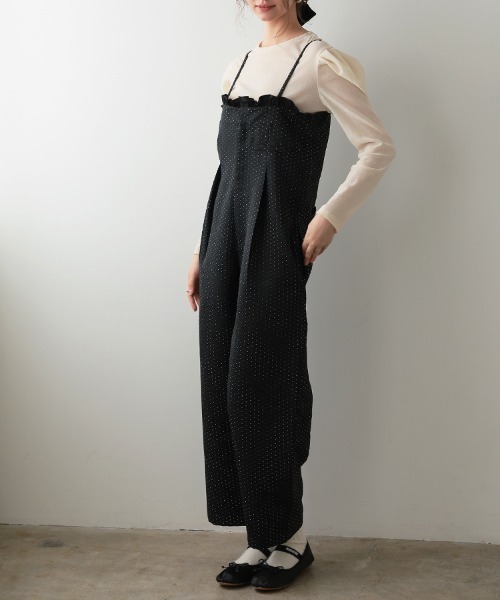 セール】ドットフリルサロペット（サロペット/オーバーオール