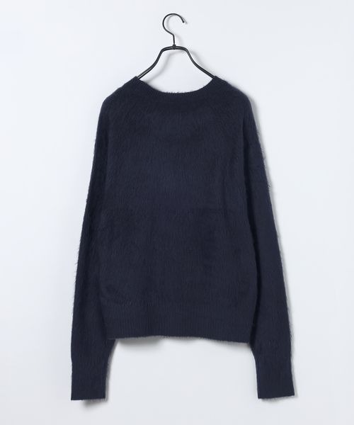 JEANASIS（ジーナシス）の「アンゴラセミシャギークルーネックプルオーバー/603978（ニット/セーター・レディース・ネイビー/グレー/グリーン・FREE）」の4枚目の写真