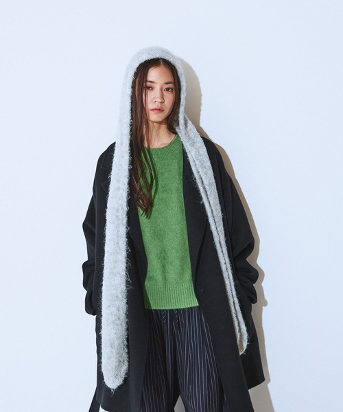 JEANASIS（ジーナシス）の「アンゴラセミシャギークルーネックプルオーバー/603978（ニット/セーター・レディース・ネイビー/グレー/グリーン・FREE）」の14枚目の写真