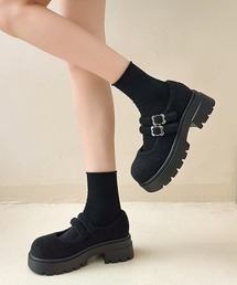 mebole（メボレ）の「ダブルストラップ厚底メリージェーンシューズ（パンプス）」
