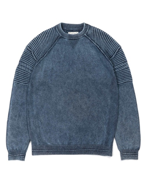 The DUFFER of ST.GEORGE（ザダファーオブセントジョージ）の「[INDIGO LABEL] COLLEGE KNIT：インディゴ カレッジニット（ニット/セーター・メンズ・インディゴブルー・X-LARGE/LARGE/MEDIUM）」の9枚目の写真