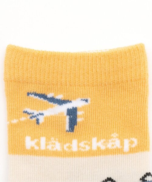 kladskap(クレードスコープ)の「【人気商品再入荷】【直営店で取り扱い無し】空と電車の旅クルーソックス(ソックス/靴下・キッズ・マスタード/ブルーグリーン・S(13-15cm))」の4枚目の写真