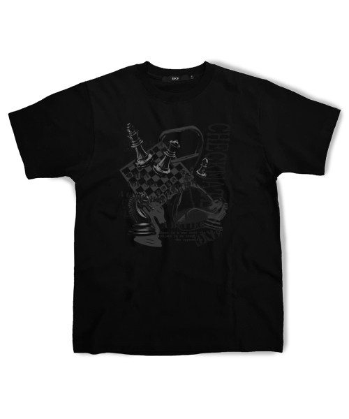 ESCAPEFROM(エスケープフロム)の「チェスオンザボードTシャツブラック(Tシャツ/カットソー・レディース・その他・SMALL/MEDIUM/LARGE)」の1枚目の写真