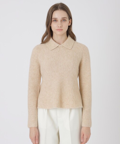 BLUE LABEL CRESTBRIDGE(ブルーレーベルクレストブリッジ)の「ラメスパンコールニット(ニット/セーター・レディース・ベージュ/グレー系その他・38)」の1枚目の写真