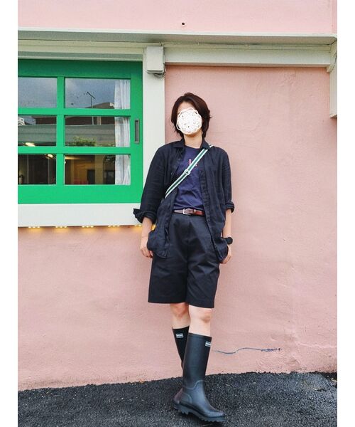MUSINSA STANDARD WOMAN（ムシンサスタンダードウーマン）の「ウィメンズコットンワイドバミューダショーツ[ブラック]（その他パンツ・レディース・その他・30/24/25/26/27/28/29）」の12枚目の写真