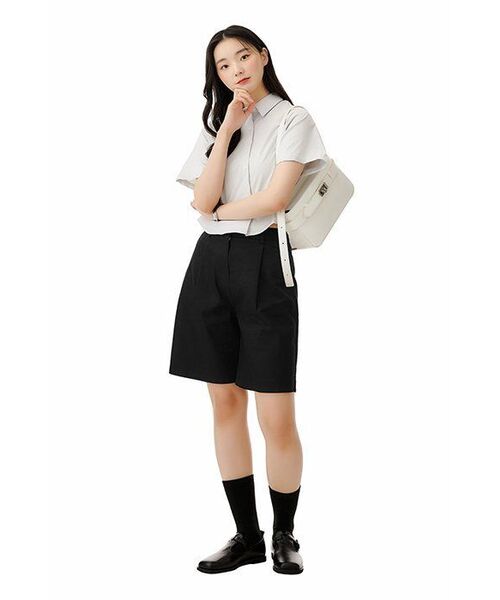 MUSINSA STANDARD WOMAN（ムシンサスタンダードウーマン）の「ウィメンズコットンワイドバミューダショーツ[ブラック]（その他パンツ・レディース・その他・30/24/25/26/27/28/29）」の16枚目の写真