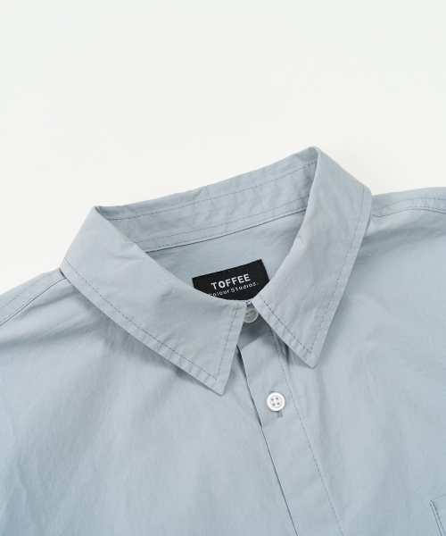 TOFFEE(トフィー)の「ポケットクロップシャツ (ブルー)(シャツ/ブラウス・メンズ・その他・MEDIUM/LARGE/X-LARGE)」の2枚目の写真