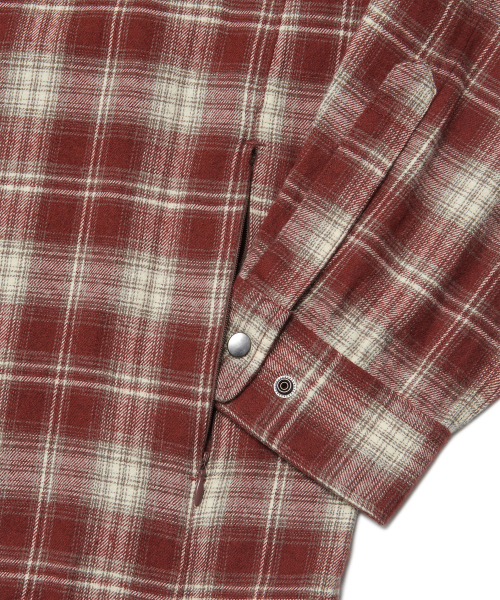 NOMANUAL（NOMANUAL）の「FLANNEL CHECK SHIRT JACKET - BURGUNDY（シャツ/ブラウス・レディース・その他・SMALL/LARGE/MEDIUM）」の6枚目の写真