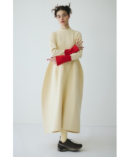 レディース バイカラー ニット ドレス Bi color knit dress バイカラーニットドレス（ワンピース）｜HeRIN